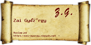 Zai György névjegykártya